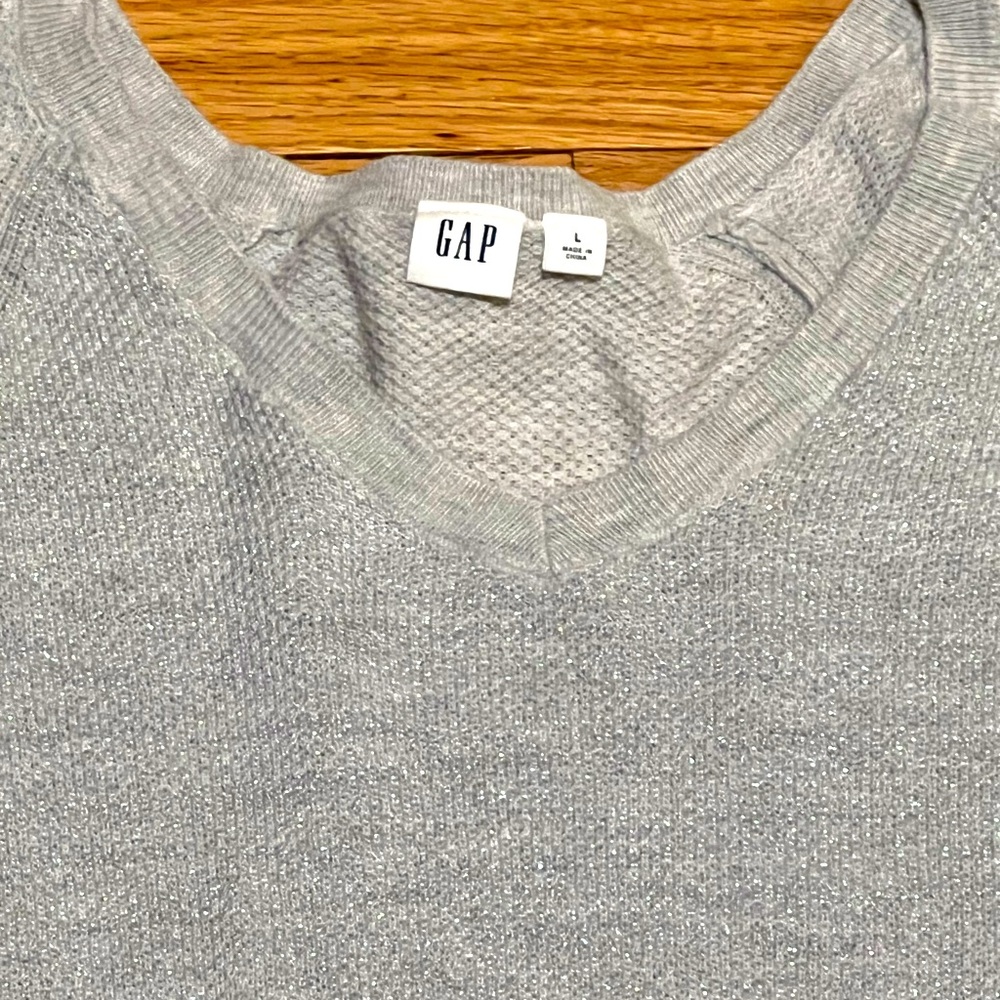 Shimmery Gap Silver Sweater. Size L